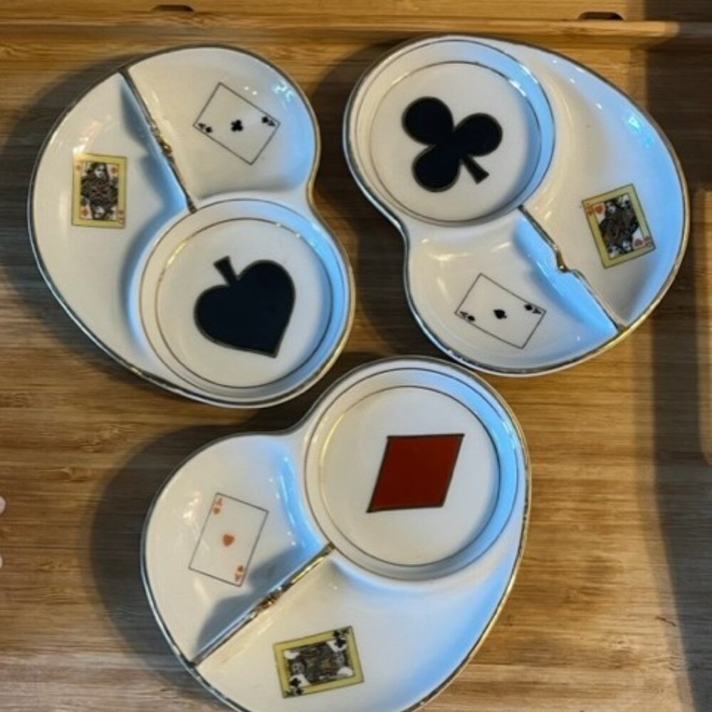 Napco Poker Playing cards coasters ashtrays vtg